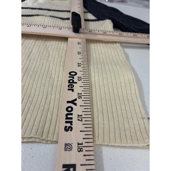 BDG Sweater Womens size XS Raglan Ribbed Knit Top Cream & Black Striped - Picture 8 of 9